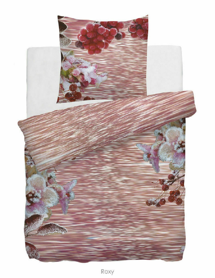 HNL Mako-Satin Bettwäsche Roxy mit floralem Digitaldruck in Rosa und Rot, B/H: 155 x 220 cm - Bild 1