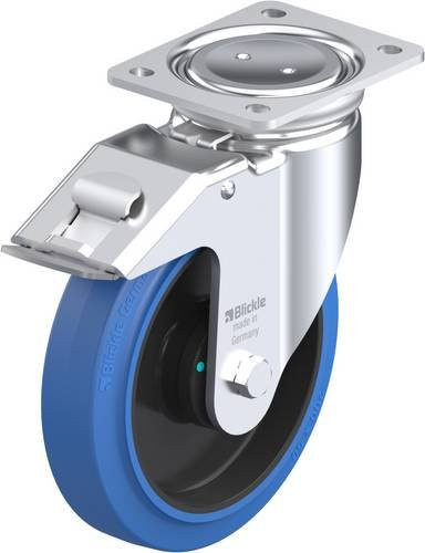Blickle Lenkrolle LUH-POEV 200KAD-FI-SB mit Feststeller, Rad-Durchmesser: 20 cm, Tragfähigkeit: 500 kg, Farbe: Blau/Schwarz - Bild 1