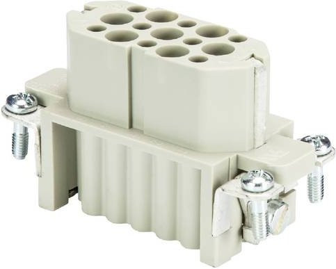 Wieland Electric Buchseneinsatz 73.700.1553.0 mit 15 Polen in Grau, 10 Stück - Bild 1