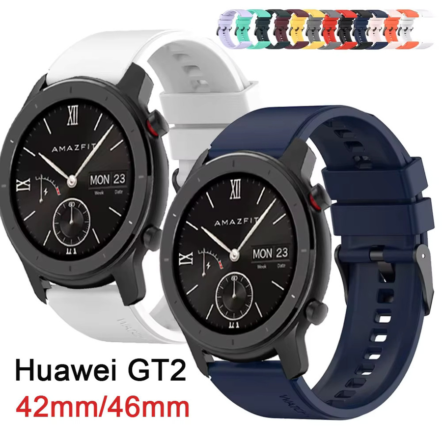 Huawei Uhrenarmband Silikon, Schwarz, 22 mm, Unisex - Bild 3