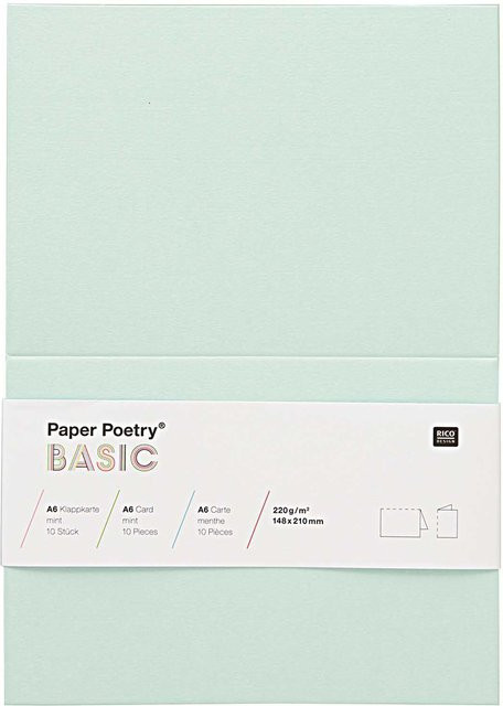 Rico Design Paper Poetry Klappkarten Basic A6 in Mint, 10 Stück - Bild 1