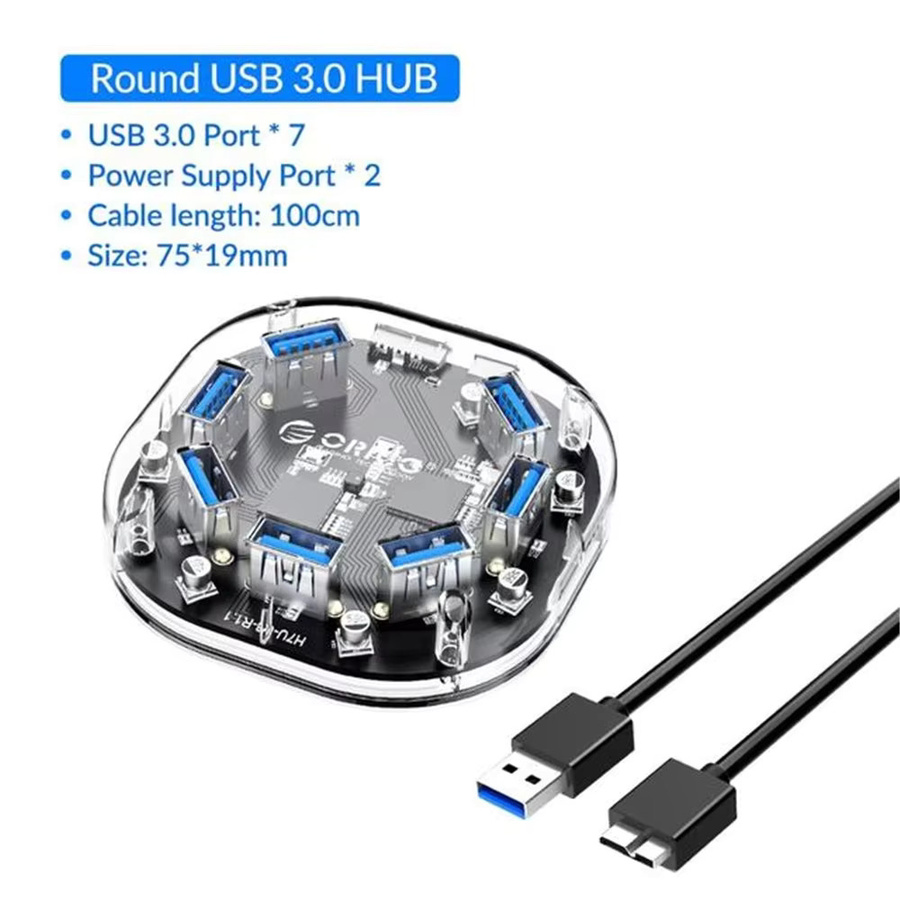 ORICO USB 3.0 Hub Transparent Series mit Micro-USB-Stromanschluss als OTG-Adapter für 4 oder 7 Ports - Bild 2