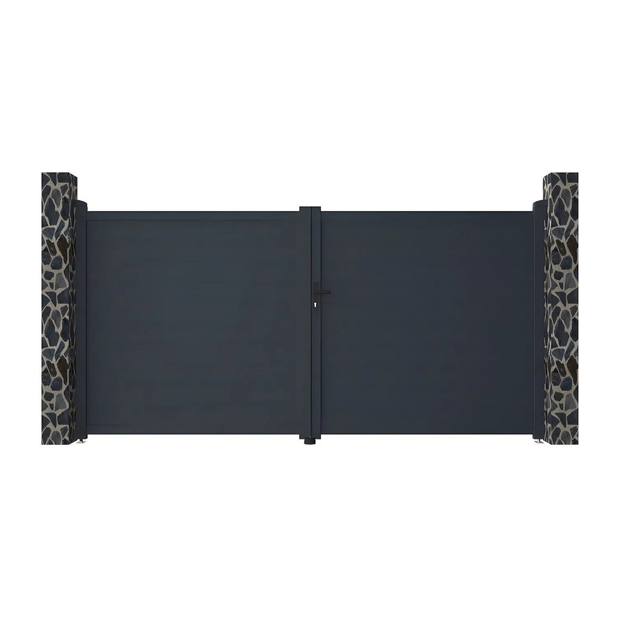 Vente-unique Flügeltor Nazario aus Aluminium in Anthrazitgrau, Breite: 355 cm - Bild 2