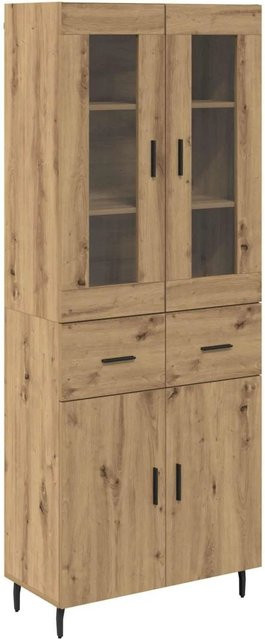 vidaXL Highboard 2-teilig in Artisan-Eiche mit Glastüren aus Glas und Engineered Wood, B/T/H: 180 x 34 x 60 cm - Bild 1