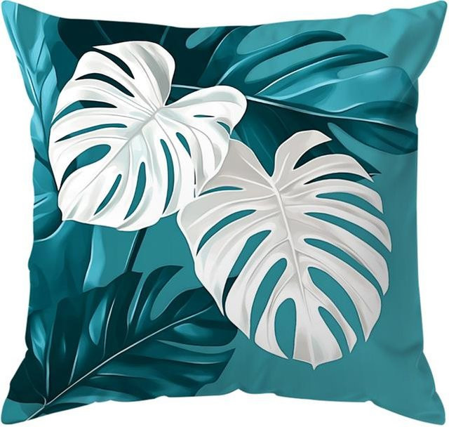 JMG Clothing Kissenbezug mit tropischem Blätter-Design in Grün, B/B: 45 x 45 cm - Bild 1