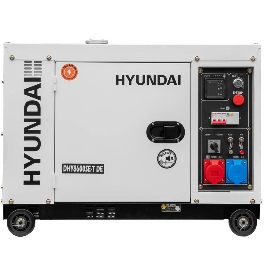 Hyundai Silent Diesel-Generator DHY8600SE-T DE mit 12 PS Motor und 6.0 kW in Weiß - Bild 2