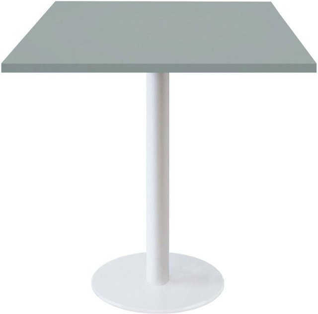 RestooTab Tisch Rome quadratisch in Weiß und Grau B/T/H: 70 x 70 x 75 cm - Bild 1