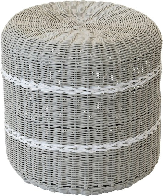 Lesli Hocker Saigon Wicker in Grau aus Polyrattan mit Metallgestell, Durchmesser: 41 cm, Höhe: 40 cm - Bild 1