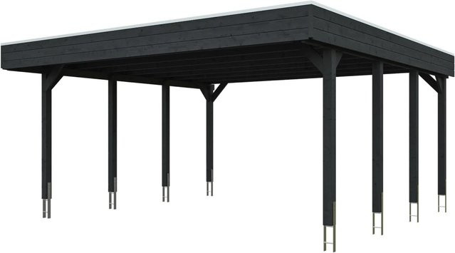 SKANHOLZ Carport Friesland aus Fichte mit Stahl-Dachplatten in Anthrazit und Schwarz, B: 546 cm, T: 555 cm - Bild 4