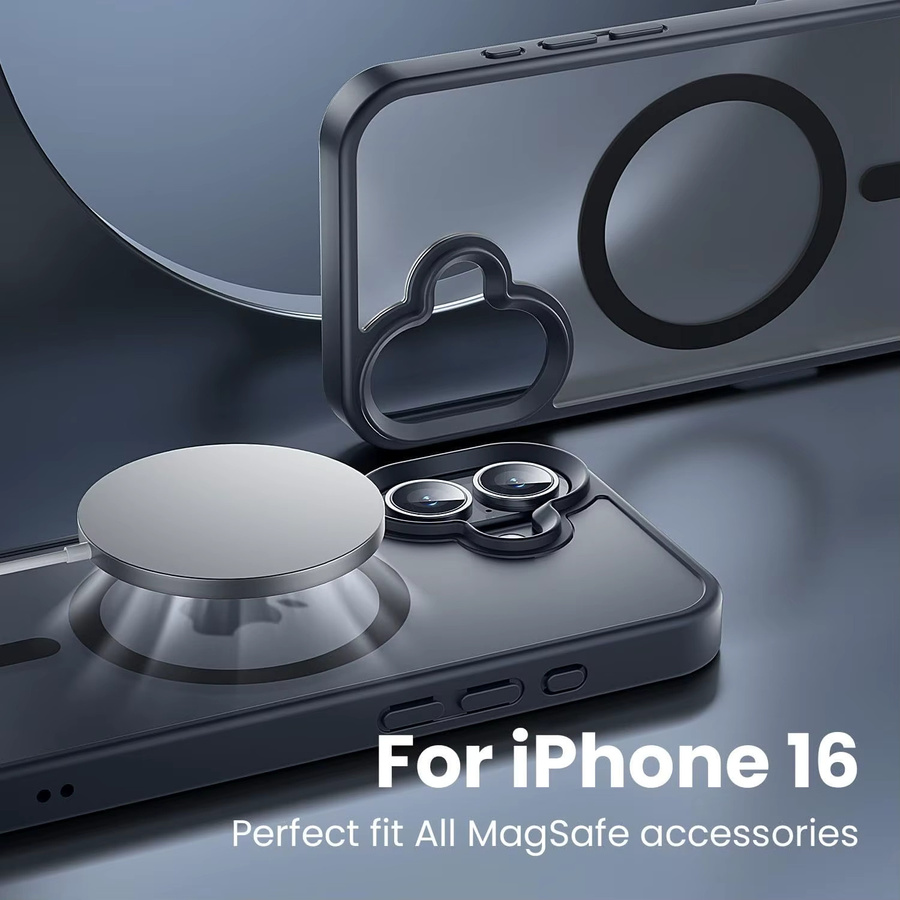Schwarze magnetische MagSafe Handyhülle für Apple iPhone 16 Pro Max, 15 Plus, 14, 13, 12, 11, SE – Matte Schutzhülle - Bild 4
