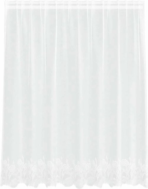 vidaXL Spitzenvorhang Weiß aus Polyester mit floralem Muster Breite: 200 cm, Höhe: 160 cm - Bild 1