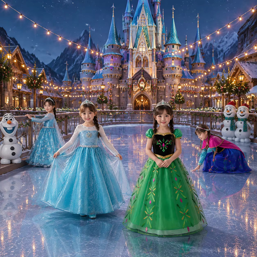 MUABABY Die Eiskönigin Elsa Anna Prinzessin Kostüm Kleid, ab 2 Jahre - Bild 2