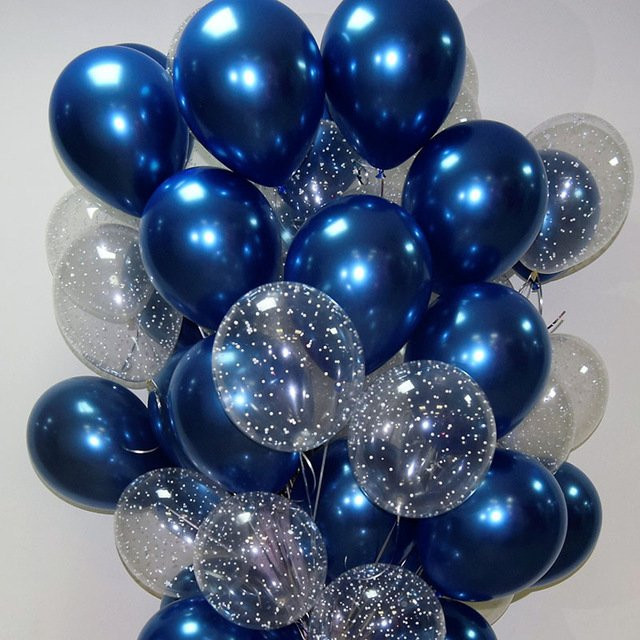 LQZZY 12er Set Latex Ballons und Stern Ballons in Blau, Rosa und Gold für Hochzeit, Baby Shower oder Geburtstag Party - Bild 1