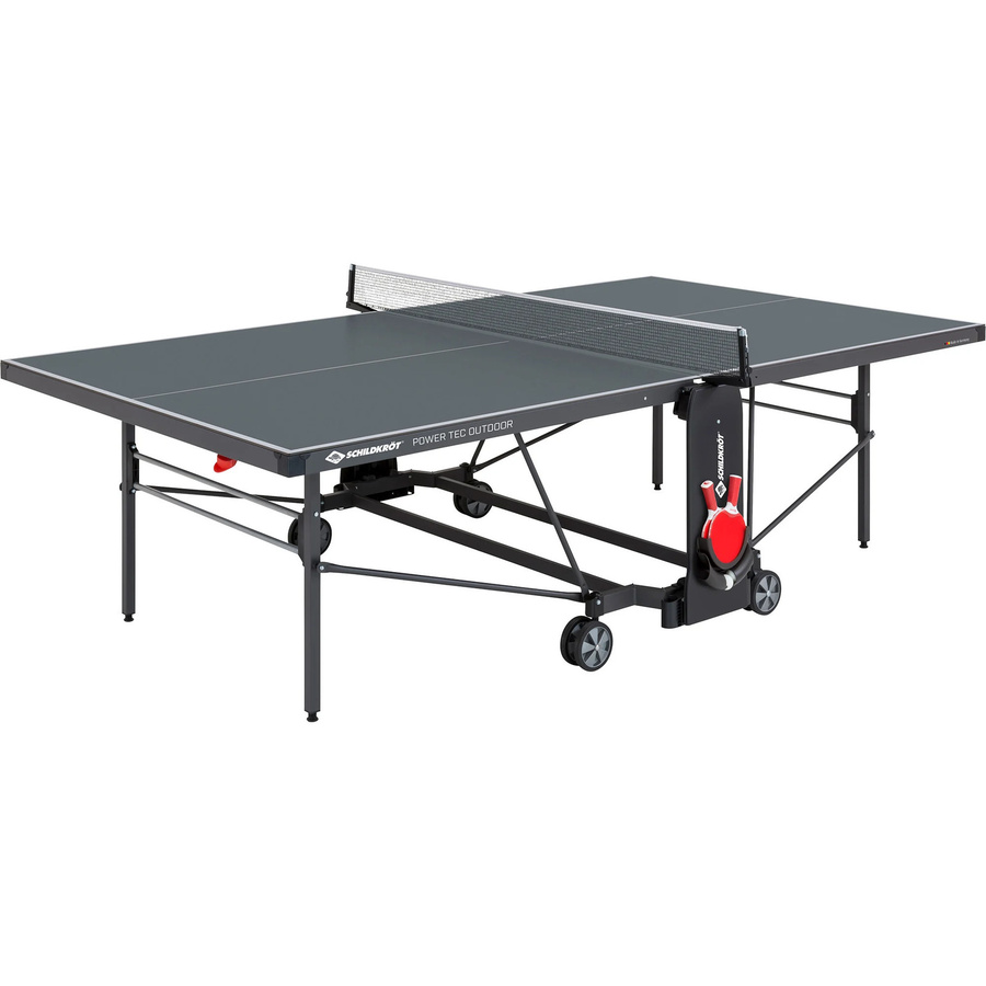 SCHILDKRÖT Tischtennisplatte PowerTec Outdoor in Matt-Schwarz, wetterfeste und klappbare Tischtennisplatte - Bild 1
