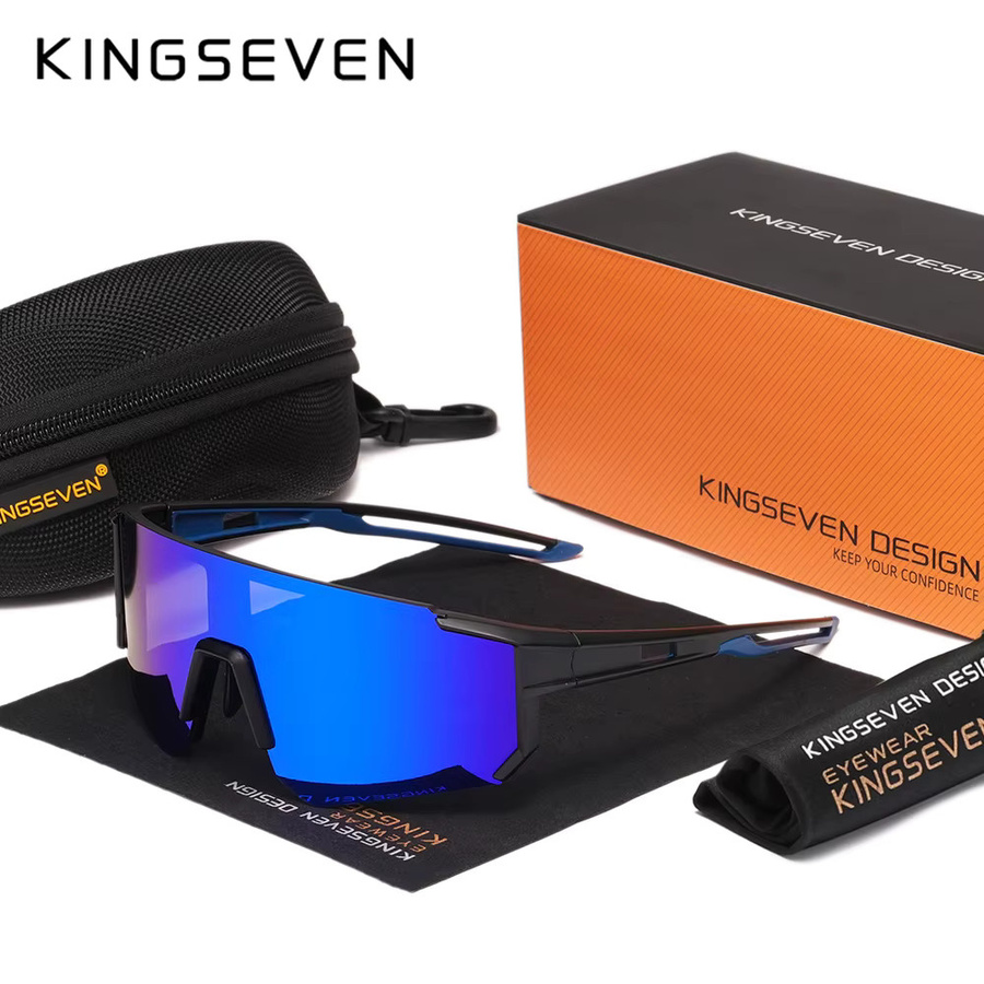 KINGSEVEN Sportsonnenbrille, Unisex, Vollrand, Kunststoff - Bild 2
