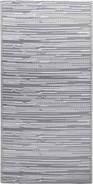 vidaXL Outdoorteppich Grau mit Jacquard-Muster aus Polypropylen, B: 120 cm, T: 180 cm - Bild 1