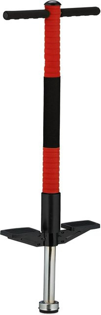 Relaxdays Pogo Stick Edelstahl Rot Rutschfest bis 35 kg - Bild 1