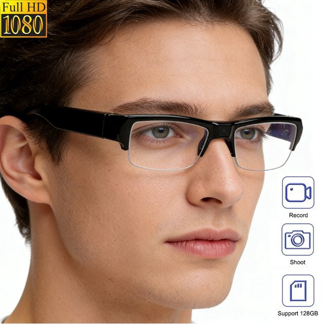 Virwir Action-Brille mit HD 1080P Videorekorder für Outdoor-Sport und Radfahren in Schwarz - Bild 1