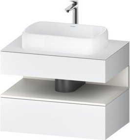 Duravit Waschtischunterschrank Qatego Wandhängend Weiß Hochglanz B/T/H: 80 x 55 x 60 cm - Bild 1