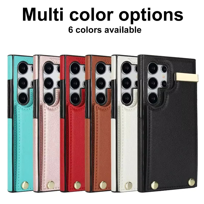 Leder Handyhülle Wallet Cover mit Kartensteckplatz für Samsung Galaxy S25 S24 S23 S22 Ultra Plus A55 A54 A35 A15 in Pink - Bild 6