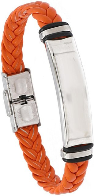 Lisa Accessory Armband, Edelstahl, Leder, Orange, Herren - Bild 1