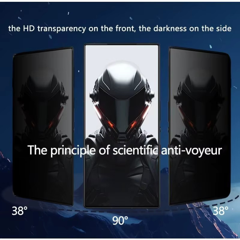 Anti-Spy Sichtschutz aus gehärtetem Glas für ZTE Nubia Z70S Z60 Ultra RedMagic 10 Air 10 Pro+ 8 9 Pro+ 9s Pro transparent - Bild 2