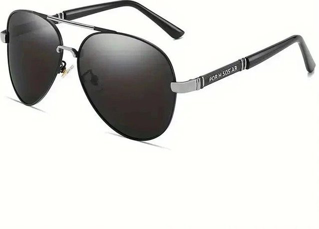 NATAWA Sonnenbrille Aviator, Metall, silber, polarisiert, Herren - Bild 1