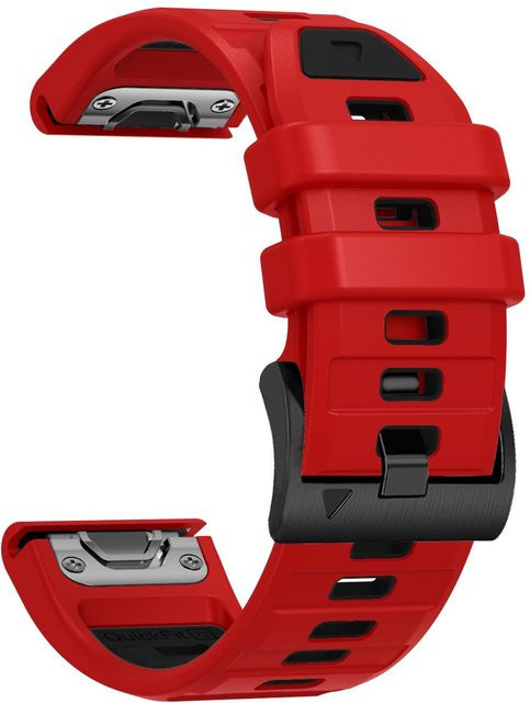 Garmin Uhrenarmband Silikon, schwarz rot, 26mm, Unisex - Bild 1