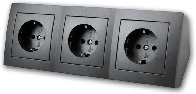 McPower Steckdosenblock Flair 3-Fach in Anthrazit 250V 16A - Bild 1