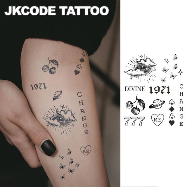 JKCODE TATTOO Minimalistische Kräuter-Tattoo-Aufkleber für Finger, Unisex - Bild 1