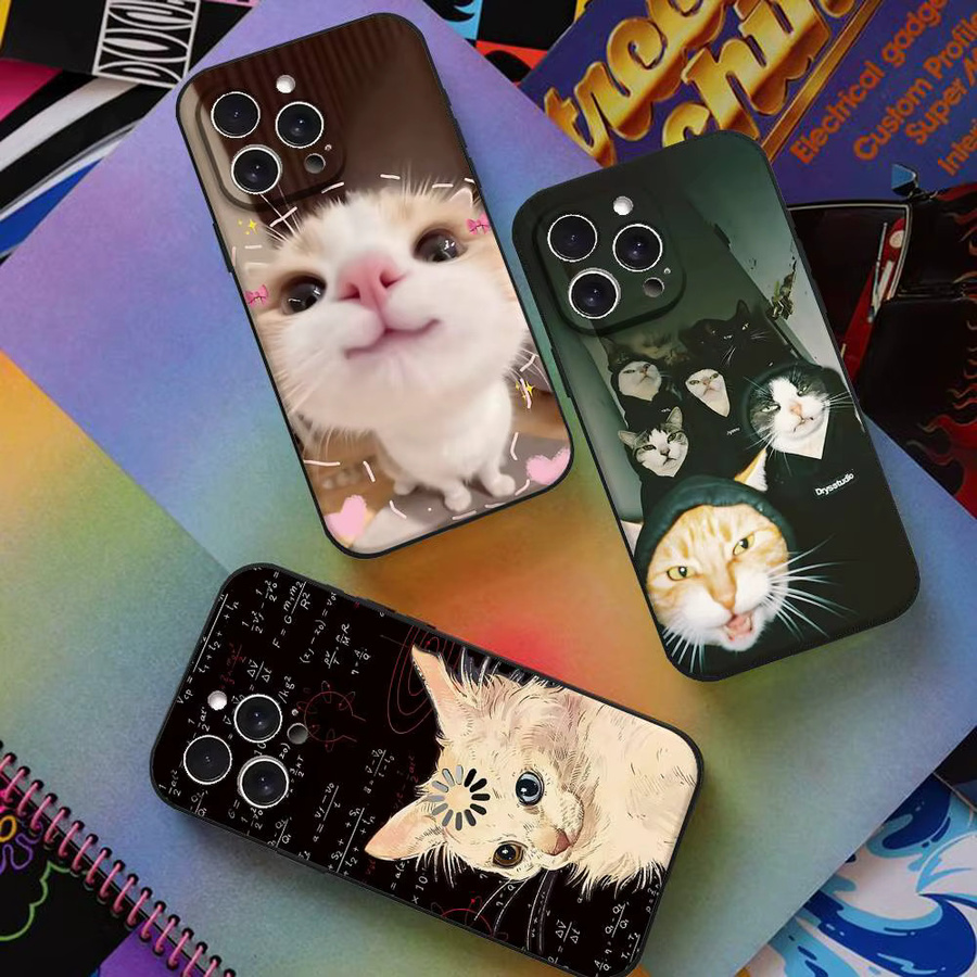 Mesuca Handyhülle mit niedlichem Katzen-Design für iPhone 11 bis iPhone 17 Pro Max, Mehrfarbig - Bild 2