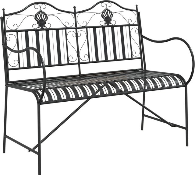 vidaXL Metallbank Schwarz im zeitgenössischen Stil für Garten, Balkon und Patio, B/T/H: 150 x 45 x 45 cm - Bild 1