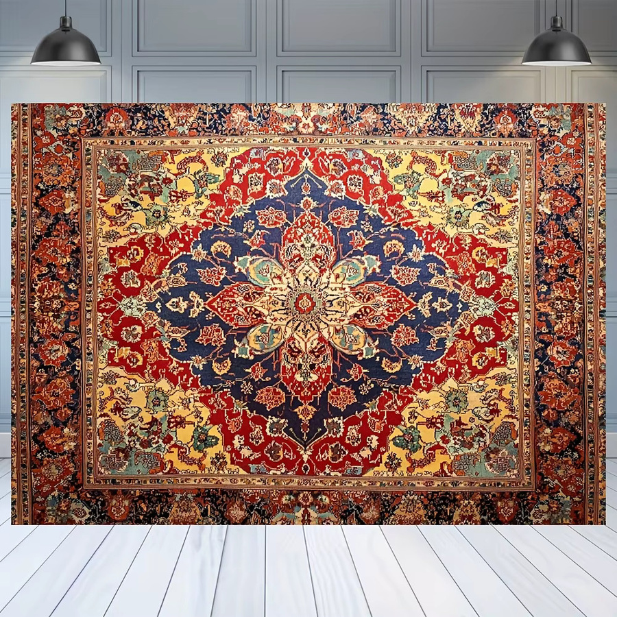 Böhmischer Wandhintergrund mit Blumen- und Vogelmotiv in Multicolour aus Polyester, Breite: 150 cm, Höhe: 100 cm - Bild 3