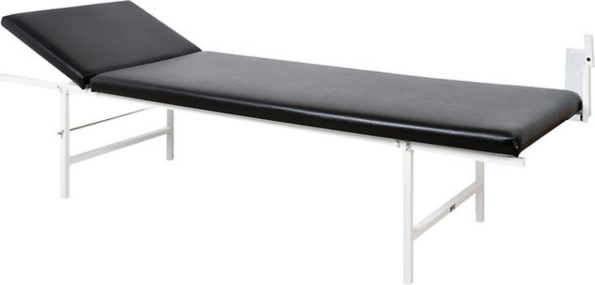 Wandklapp-Ruheraumliege Soehngen mit Vierkant-Stahlgestell und Kunstlederbezug, Farbe: Weiß/Schwarz, B/T/H: 200 x 70 x 50 cm - Bild 3