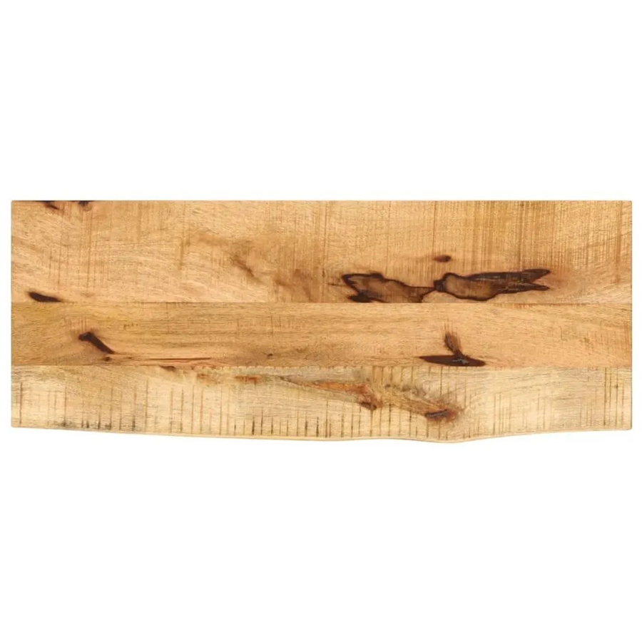 vidaXL Tischplatte aus Massivholz Mangoholz in Braun mit Baumkante, rustikal, B/T/H: 80 x 40 x 2,5 cm - Bild 2