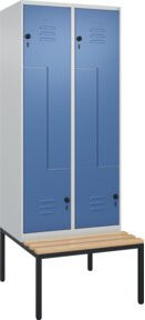 C+P Z-Spind Classic PLUS Sitzbank mit 4 Fächern aus Buche-Hartholz, B/T/H: 212,0 x 80,0 x 81,5 cm - Bild 1