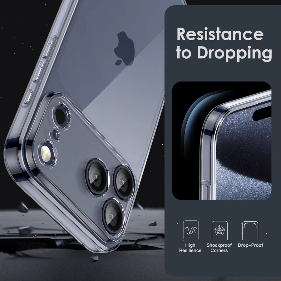 Transparente stoßfeste TPU-Schutzhülle für Apple iPhone 17 Pro Max, iPhone 17 Pro, iPhone 17 und iPhone 17 Air - Clear - Bild 3
