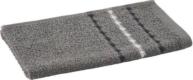 Gästehandtuch POCOline ANNA aus Baumwolle in Anthrazit mit Streifenmuster, Breite: 30 cm, Länge: 50 cm - Bild 1