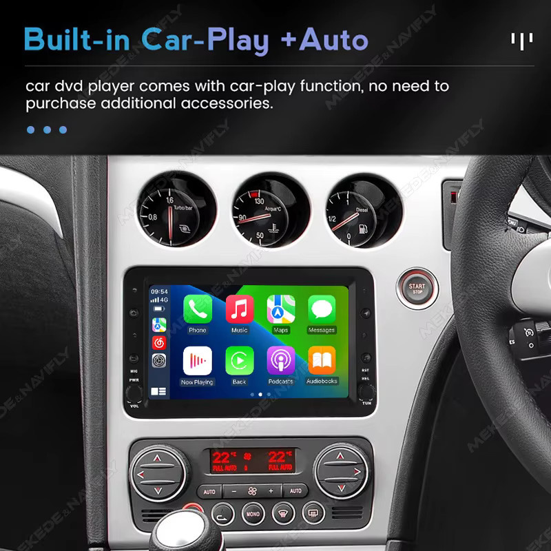 MEKEDE Carplay Android Auto Radio für Alfa Romeo 159 Brera Spider Sportwagon mit 7 Zoll IPS Display, WIFI und GPS, Schwarz - Bild 4