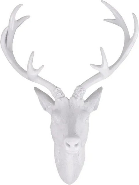 Lex Hirschkopf Wanddeko Weiß B: 30 cm, H: 40 cm - Bild 1