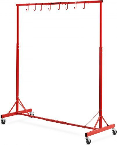 VEVOR Lackierständer in Rot, höhenverstellbar, Tragkraft 70 kg, Lackiertrocknerständer mit 8 Haken und 4 Schwenkrädern für Autowerkstätten und Garagen - Bild 1