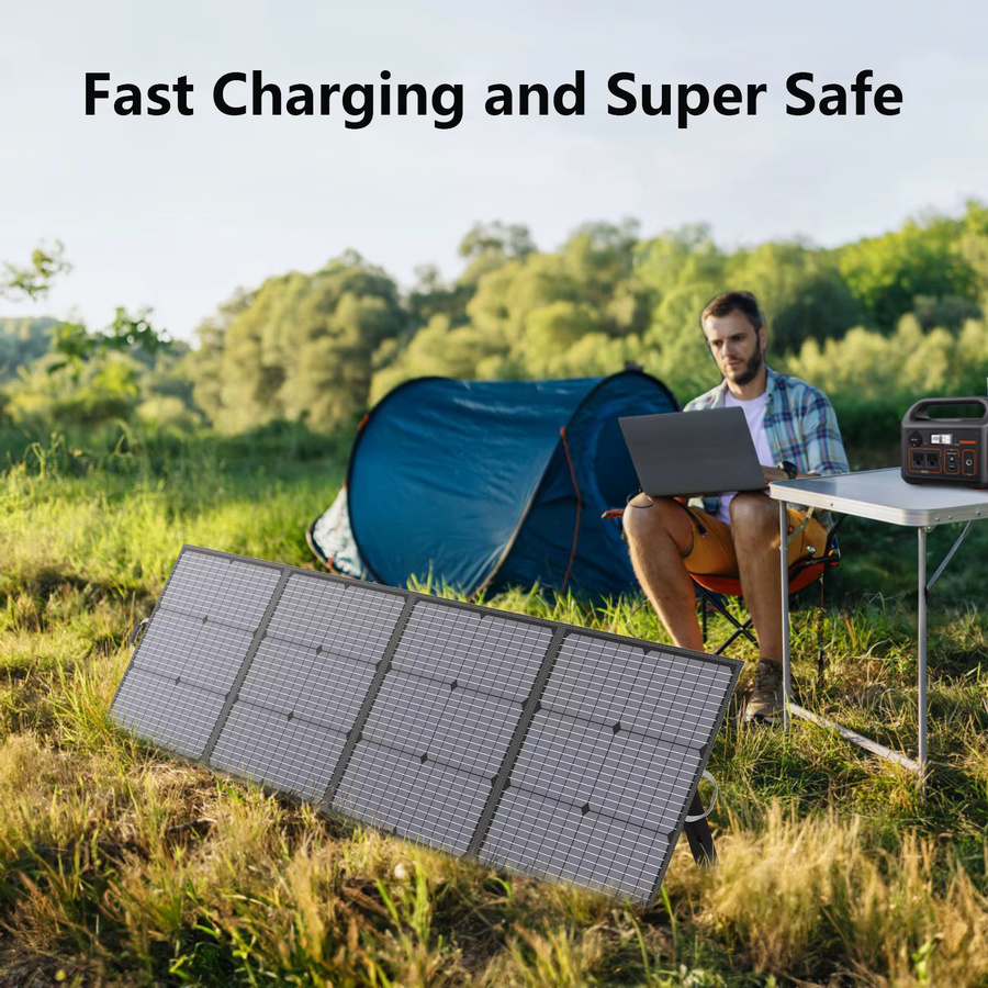MHPOWOS Faltbares Solarpanel in Schwarz, Tragbares Mobiles Solarladegerät für Laptop und Solargenerator, ideal für Camping, Angeln und Wohnmobil - Bild 2