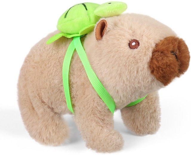 Wucifang Bags Capybara Rücken-Schildkröte, Plüsch-Puppe, mit Geräuschen und bewegendem Mund, ab 3 Jahren - Bild 1