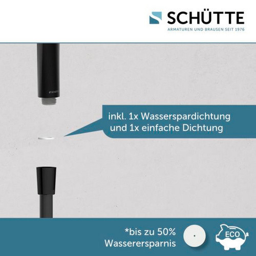 SCHÜTTE Handbrause IBIZA in Schwarz Matt-Anthrazit mit Jet-Strahl und Anti-Kalk-Funktion - Bild 2