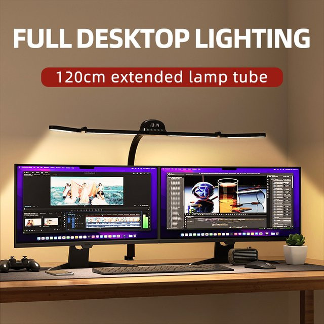 LINYILIGHT LED Monitor Lampe Schwarz mit Dimmen und Touch-Steuerung für Home Office und professionelle Aufgaben - Bild 1