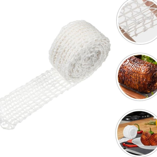 FEB.WIND Fleischnetz in Weiß, 3 m elastisches Schnurnetz zum Kochen und Räuchern von Fleisch, Schinken und Geflügel - Bild 1
