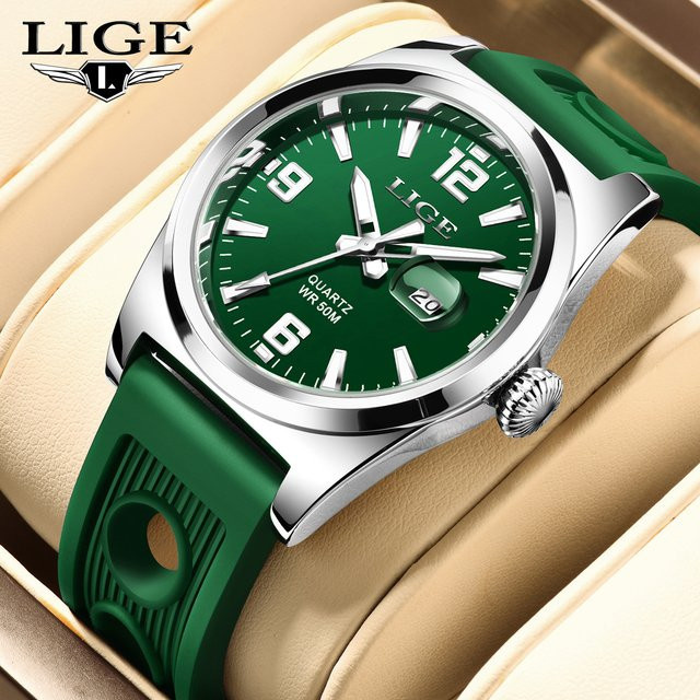 LIGE Armbanduhr Automatik, Silikon, Datum, Herren - Bild 1