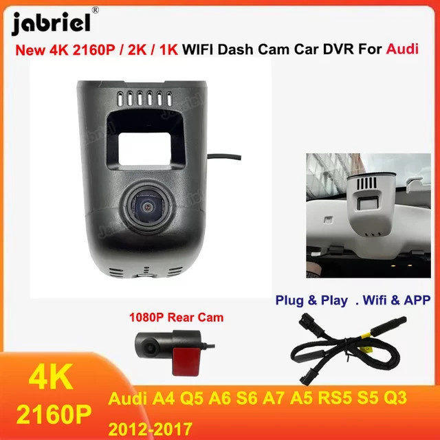 Jabriel 4K Dash Cam mit Wifi und Feuchtigkeitssensor für Audi A4 A5 A6 A7 Q3 S5 S6 RS5 in Schwarz - Bild 1