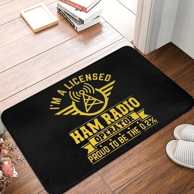 Lizenzierte Ham Retro Radio Operator Fußmatte aus Polyester in Schwarz, B/T: 60 x 40 cm - Bild 1