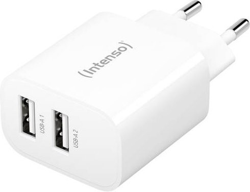 Intenso USB-Ladegerät W24AA mit 24W und 2 x USB-A Ausgängen in Weiß - Bild 1